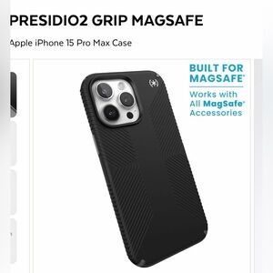 Presidio2 Grip MagSafe iPhone 15 Pro Max Cases Black/Slate Grey